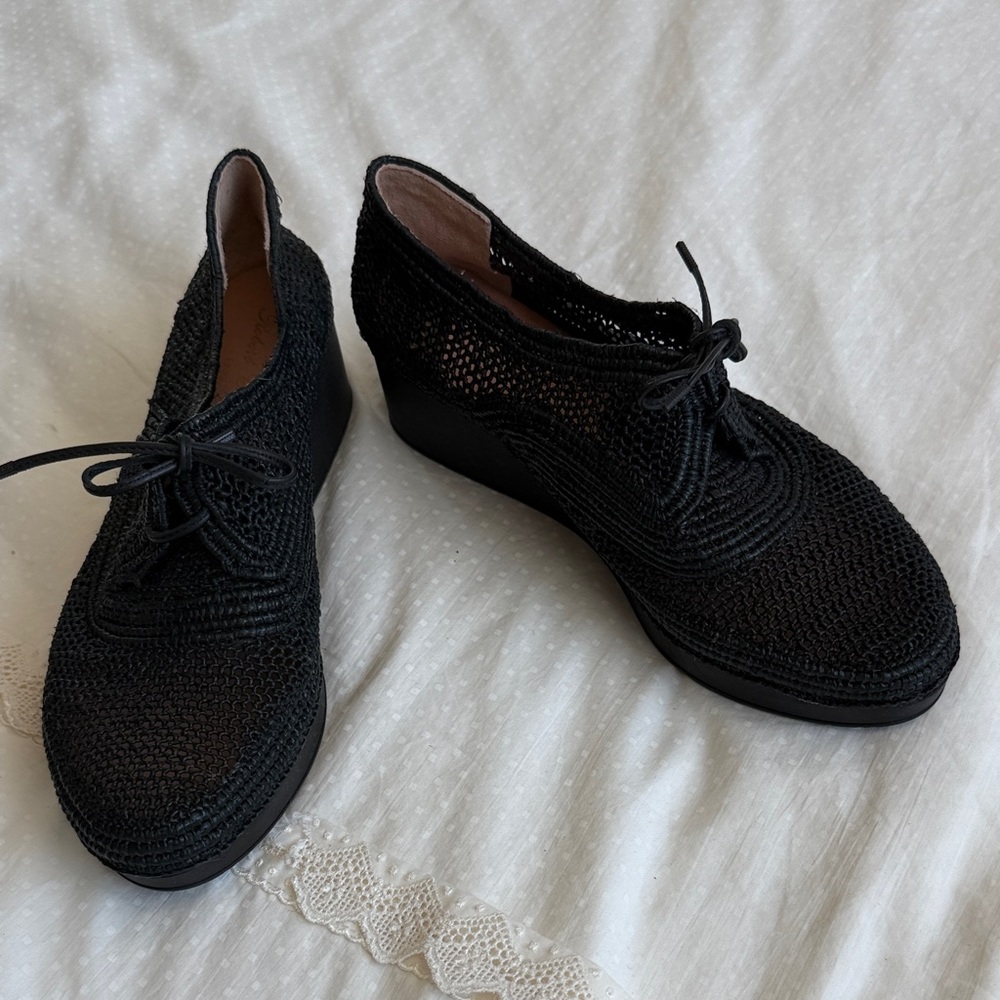 Robert Clergerie Woven Wedge Loafer